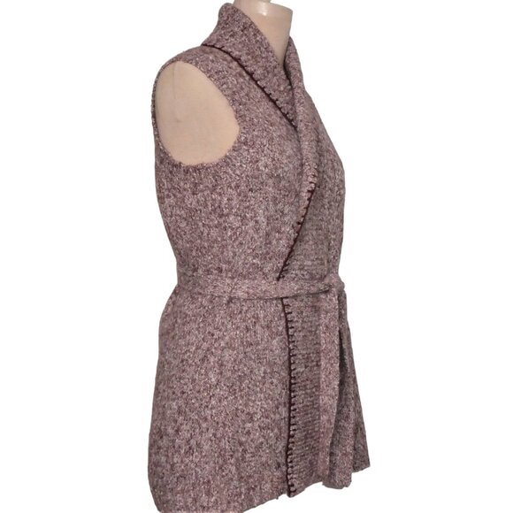 Woolrich Women's Hazelberry Heather Long Knit Belted Tunic Vest Size XL - Picture 2 of 10